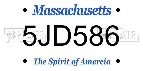 5JD586 Massachusetts License Plate