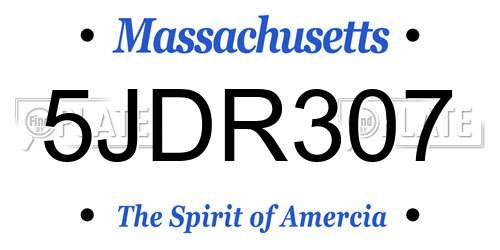 5JDR307 Massachusetts License Plate