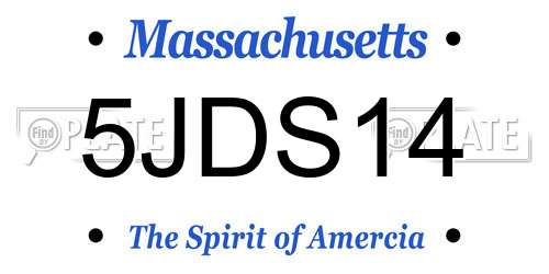 5JDS14 Massachusetts License Plate
