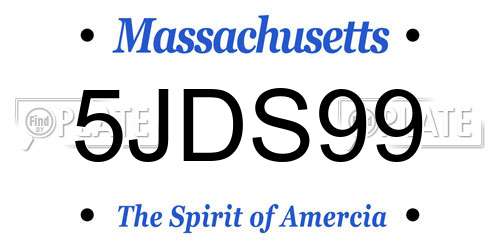 5JDS99 Massachusetts License Plate