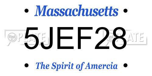 5JEF28 Massachusetts License Plate