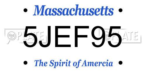 5JEF95 Massachusetts License Plate