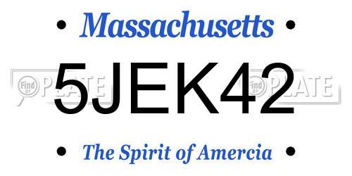 5JEK42 Massachusetts License Plate