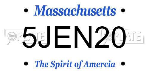 5JEN20 Massachusetts License Plate