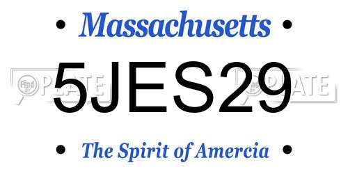 5JES29 Massachusetts License Plate