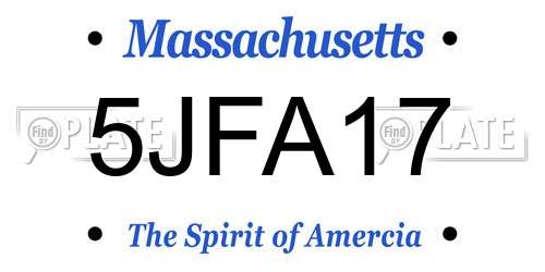 5JFA17 Massachusetts License Plate