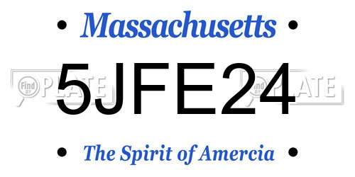 5JFE24 Massachusetts License Plate