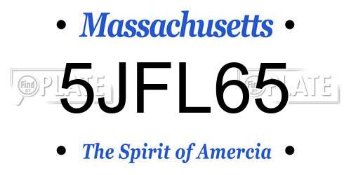 5JFL65 Massachusetts License Plate