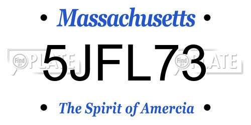 5JFL73 Massachusetts License Plate