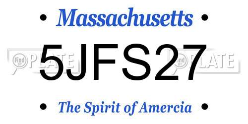 5JFS27 Massachusetts License Plate