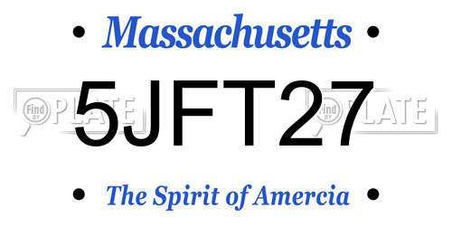 5JFT27 Massachusetts License Plate