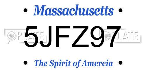 5JFZ97 Massachusetts License Plate