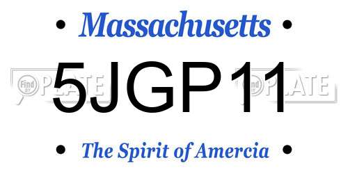 5JGP11 Massachusetts License Plate