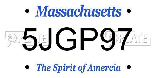 5JGP97 Massachusetts License Plate