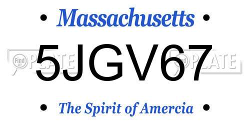 5JGV67 Massachusetts License Plate