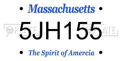 5JH155 Massachusetts License Plate