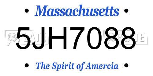5JH7088 Massachusetts License Plate