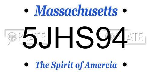 5JHS94 Massachusetts License Plate