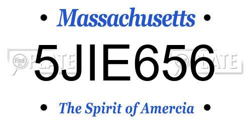 5JIE656 Massachusetts License Plate