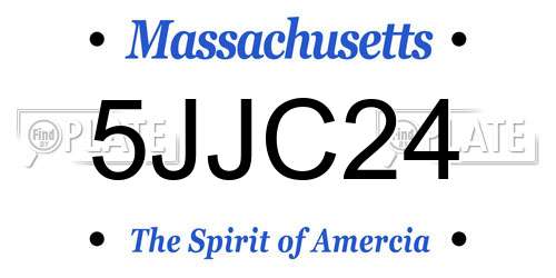5JJC24 Massachusetts License Plate