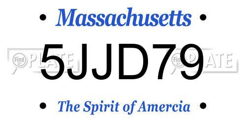 5JJD79 Massachusetts License Plate