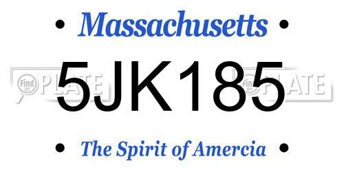 5JK185 Massachusetts License Plate