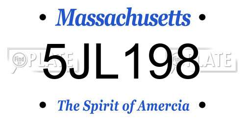 5JL198 Massachusetts License Plate