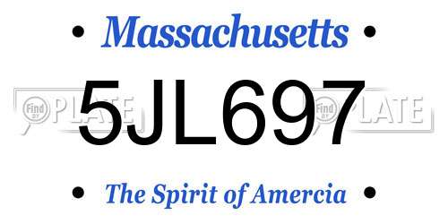 5JL697 Massachusetts License Plate
