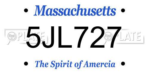 5JL727 Massachusetts License Plate