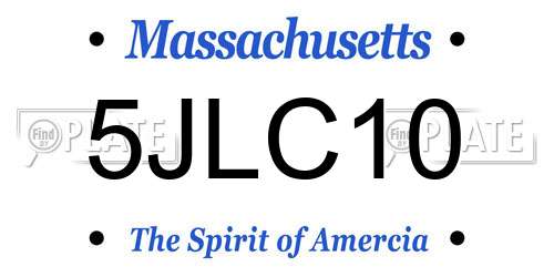 5JLC10 Massachusetts License Plate