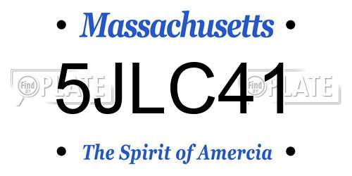 5JLC41 Massachusetts License Plate
