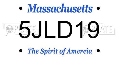5JLD19 Massachusetts License Plate