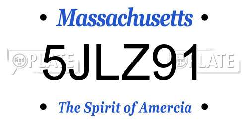 5JLZ91 Massachusetts License Plate