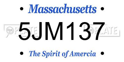 5JM137 Massachusetts License Plate