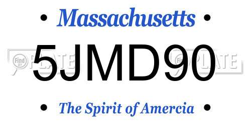 5JMD90 Massachusetts License Plate