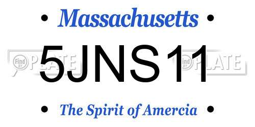 5JNS11 Massachusetts License Plate