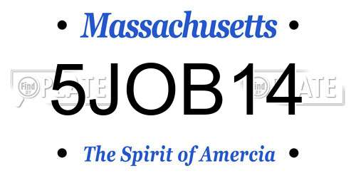 5JOB14 Massachusetts License Plate
