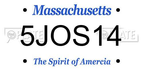 5JOS14 Massachusetts License Plate