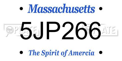 5JP266 Massachusetts License Plate