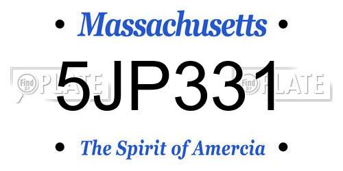 5JP331 Massachusetts License Plate