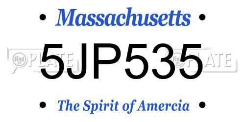5JP535 Massachusetts License Plate