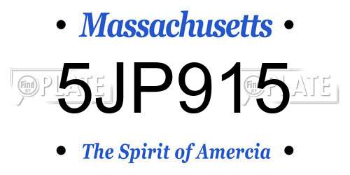 5JP915 Massachusetts License Plate
