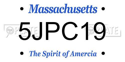 5JPC19 Massachusetts License Plate