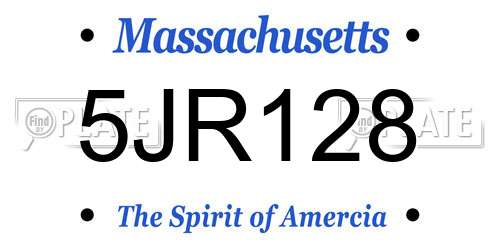 5JR128 Massachusetts License Plate