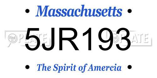 5JR193 Massachusetts License Plate