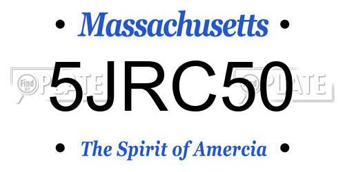 5JRC50 Massachusetts License Plate