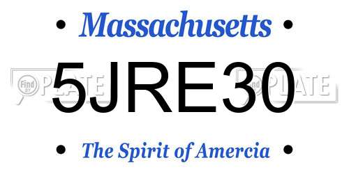5JRE30 Massachusetts License Plate