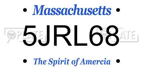 5JRL68 Massachusetts License Plate
