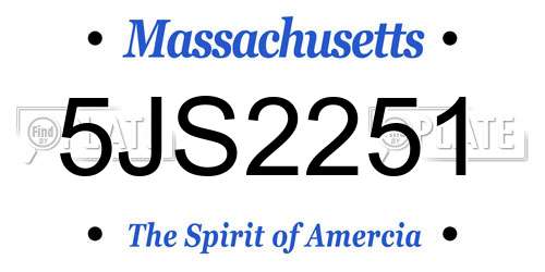 5JS2251 Massachusetts License Plate