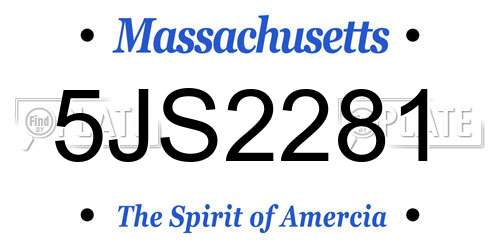 5JS2281 Massachusetts License Plate